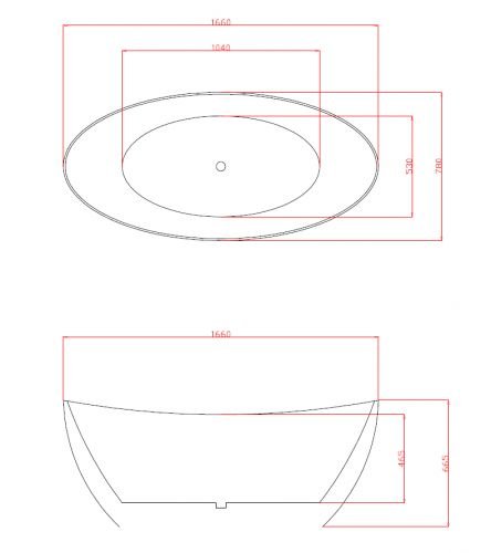 Ванна акриловая Azario GLASGOW 1660*780*665, свободностоящая, в комплекте с сифоном и металлической рамой в Сочи
