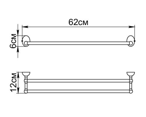 Fixsen GR-3002 Briz Полотенцедержатель трубчатый двойной в Сочи
