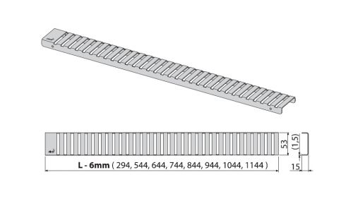 LINE-300L Решетка для водоотводящего желоба (Нержавеющая сталь глянцевая) Alca Plast в Сочи
