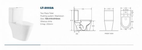 AZ-2002 Azario Parma напольный унитаз в комплекте с бачком и сидением микролифт и арматурой. Размер 705*400*810 мм. (2 МЕСТА) X в Сочи