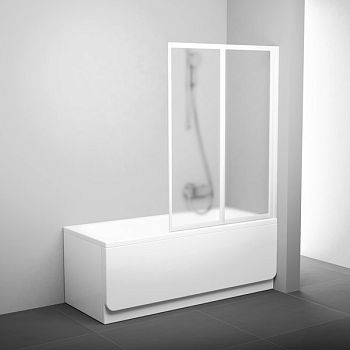 Шторка для ванны VS2 105 белая + Транспарент Ravak в Сочи