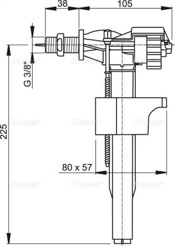 A15-3/8"Впускной механизм с боковой подводкой (для керамических бачков) Alca Plast в Сочи